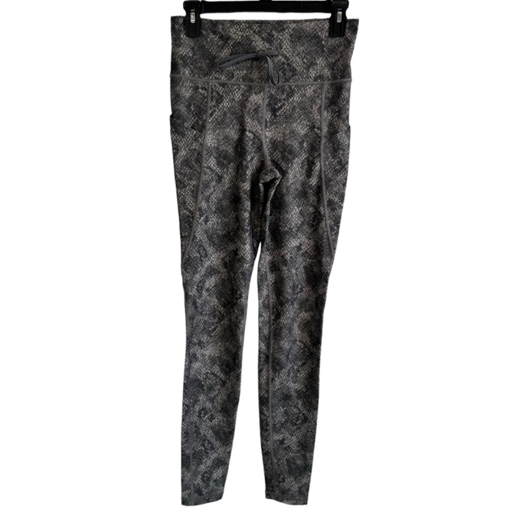 GapFit Blackout Technology Leggings - Gray Snake Print - Size Small Tall